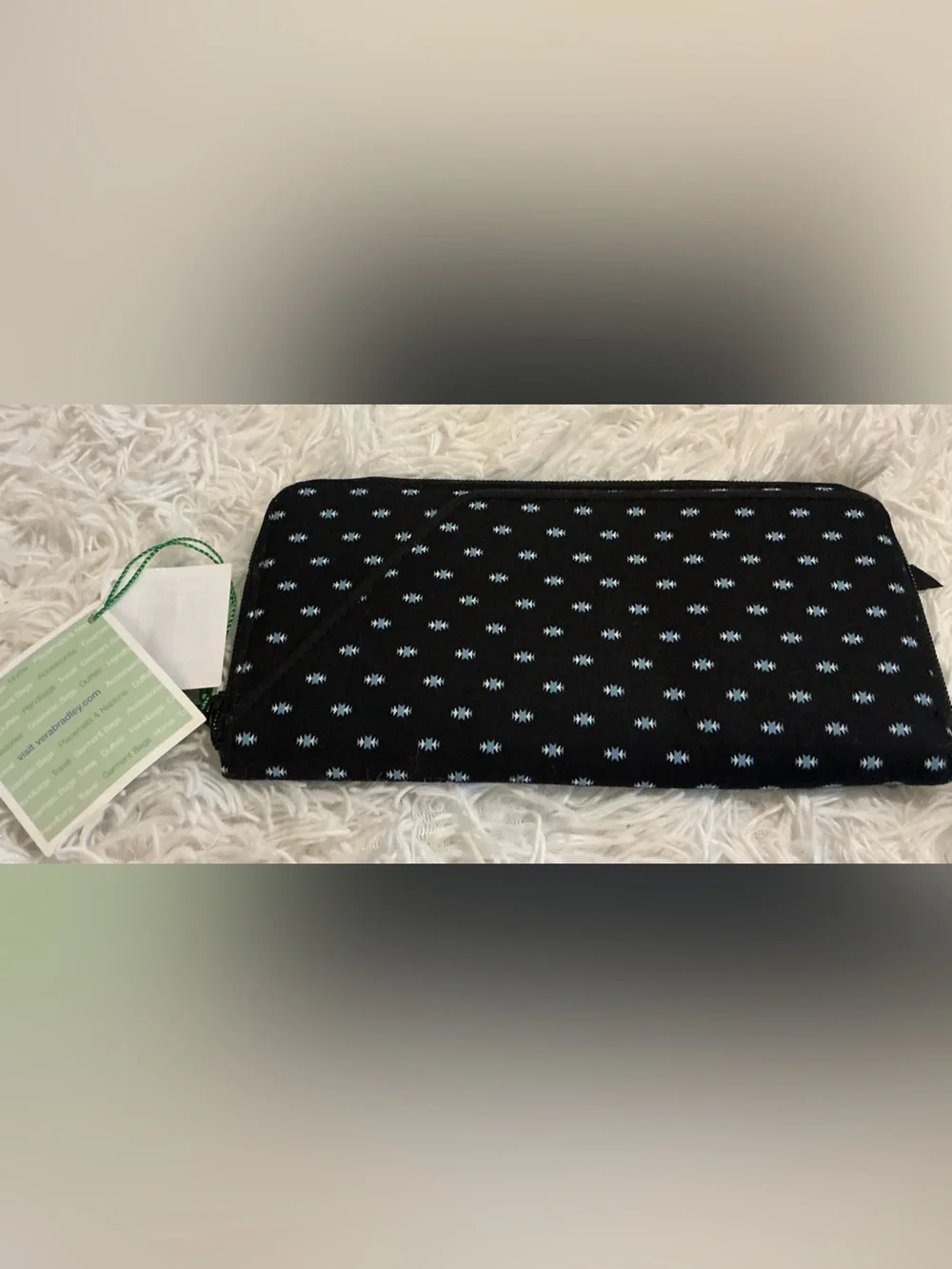Vera Bradley Alpine Black Travel Organizer Wallet Passport Holder NWT Zip Case